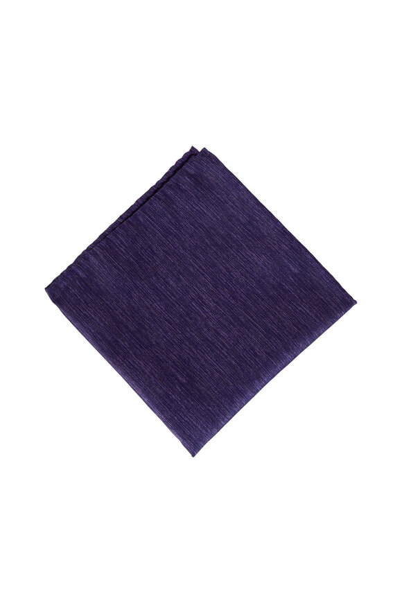 Dion Purple Silk Mélange Pocket Square 