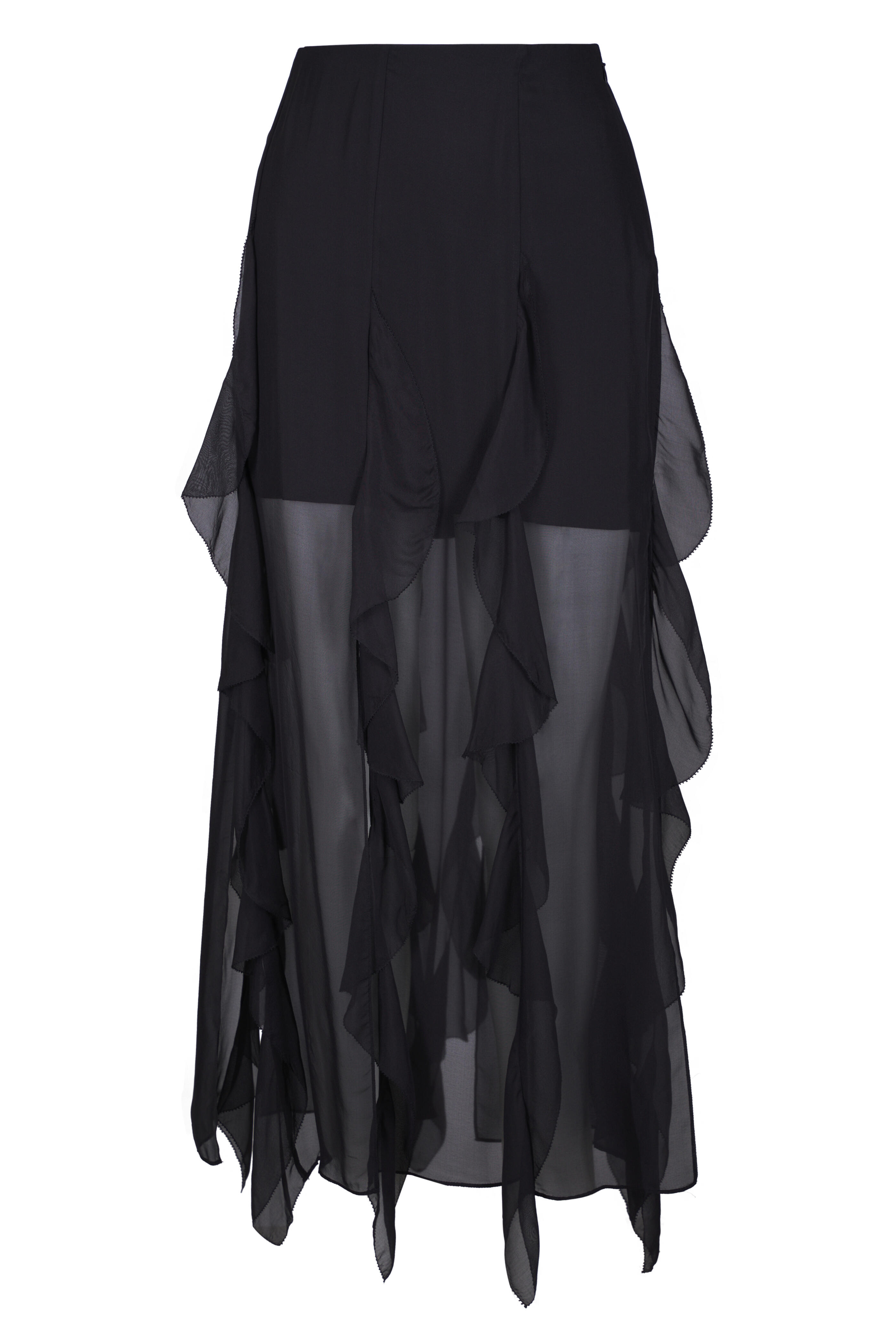 Veronica Beard - Ava Black Ruffle Silk Skirt