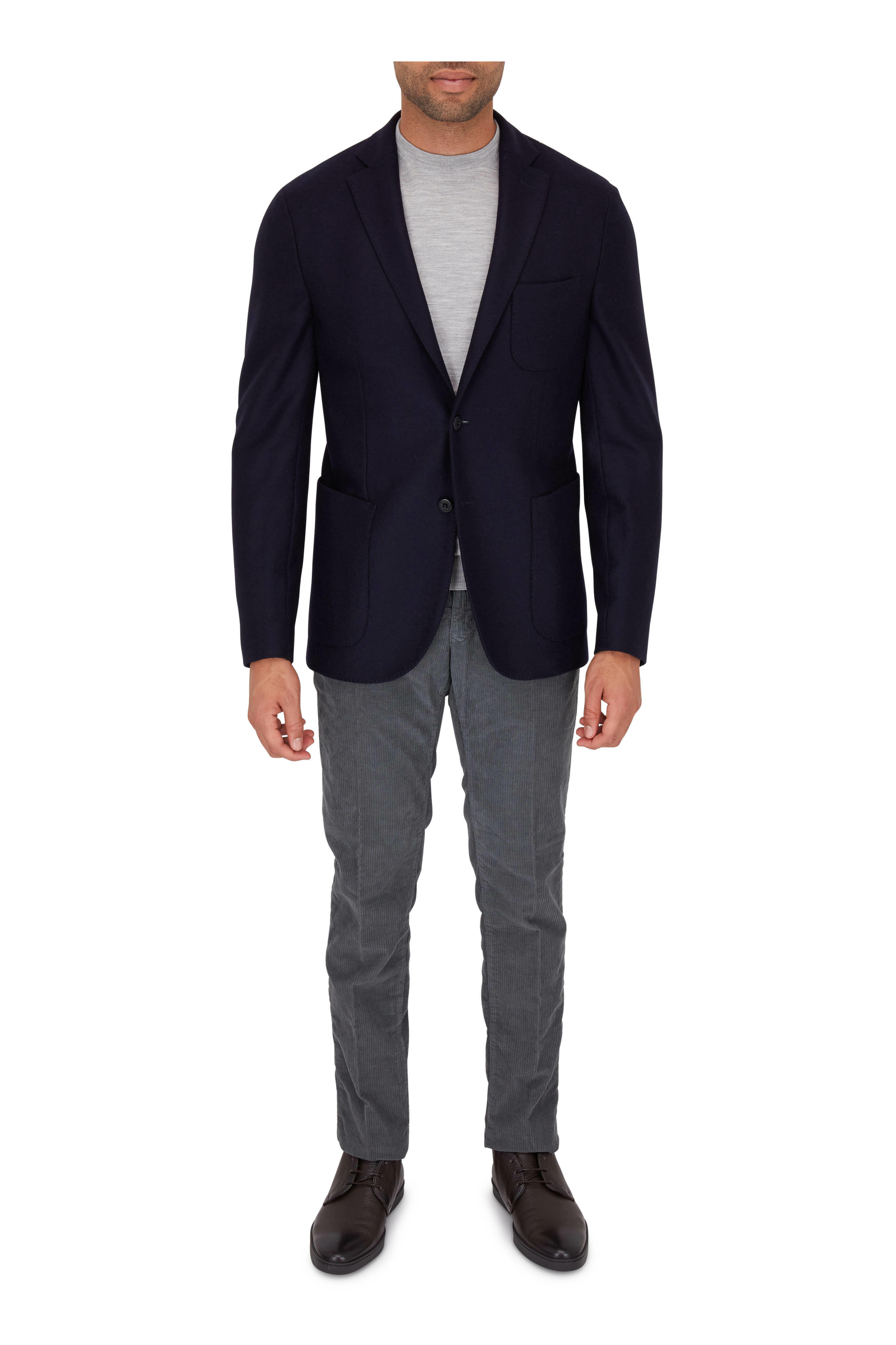 Santoni - Leland Dark Brown Deerskin Lace-Up Boot