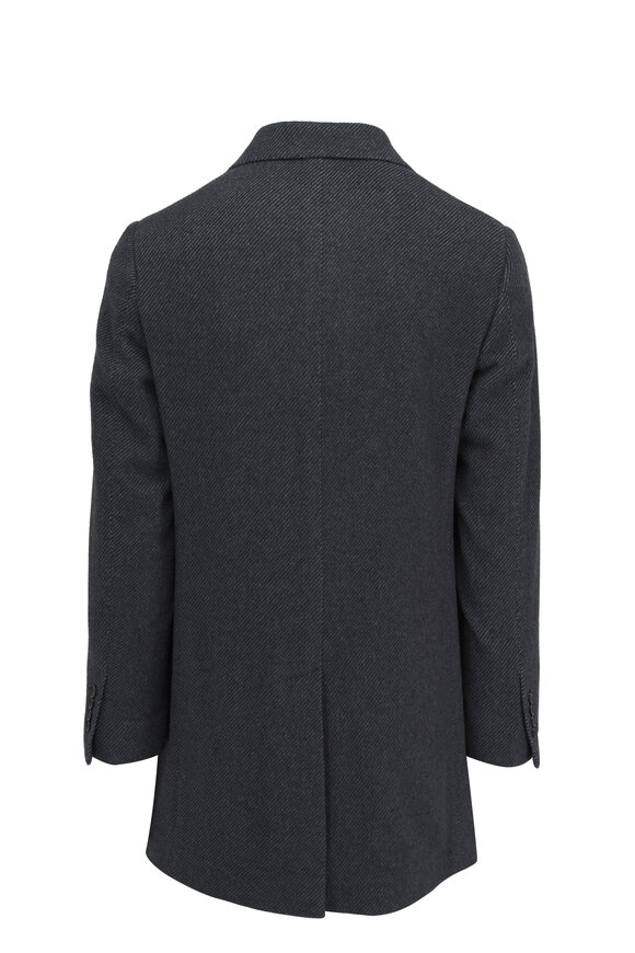 Maurizio Baldassari - Gray Tonal Stripe Long Coat 