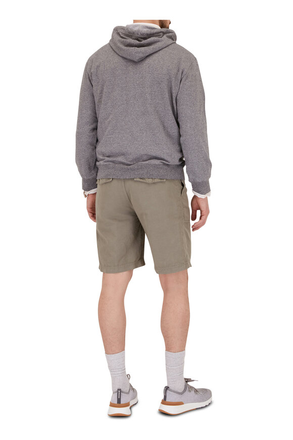 Brunello Cucinelli - Olive Cotton & Linen Painter Shorts