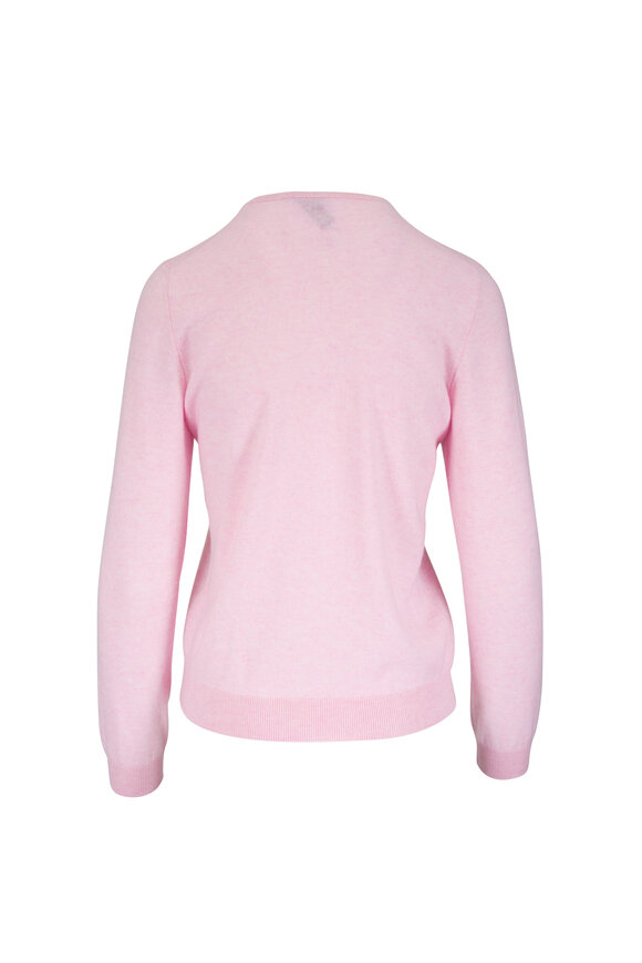 Loro Piana Sergio Light Pink Cashmere Crewneck Sweater - view 2