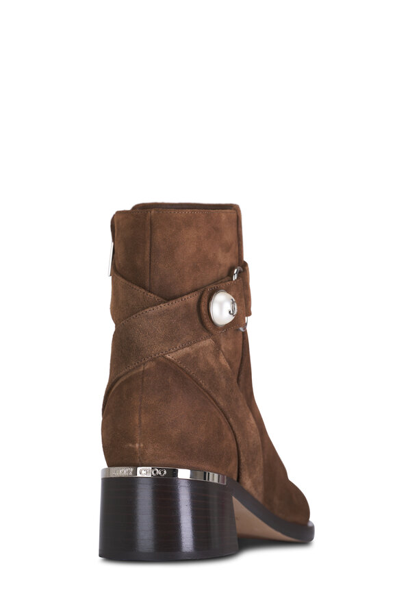 Jimmy Choo - Noor Oak Suede Short Strappy Boot, 45mm 