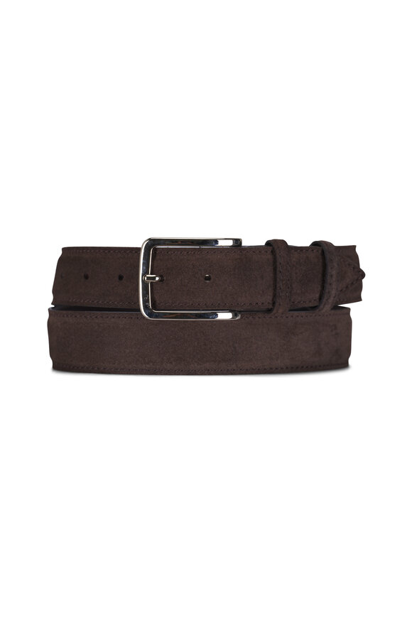 Bontoni Dark Chocolate Suede Belt 