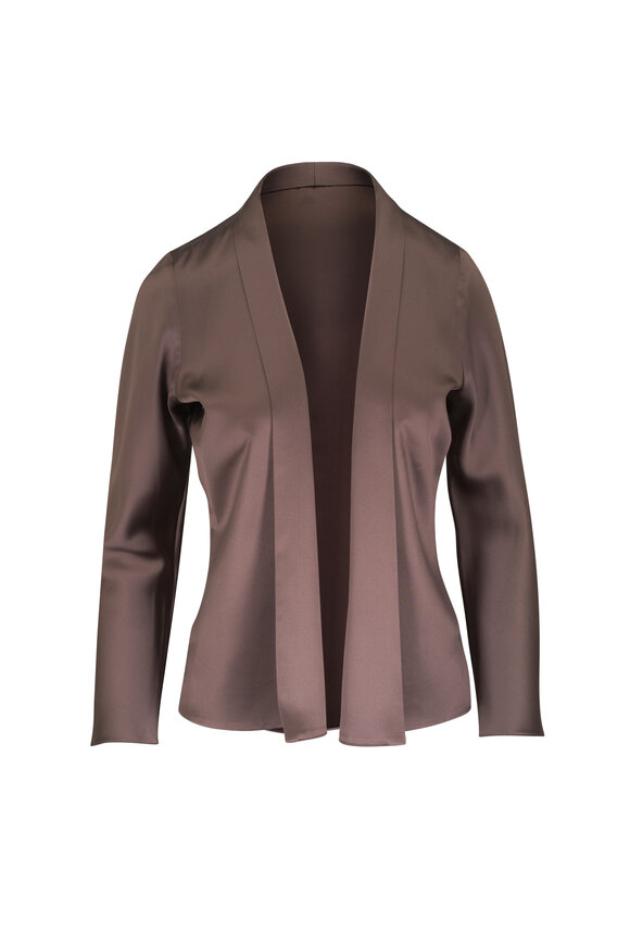 Peter Cohen Rally Brown Heavy Satin Cardigan - view 1