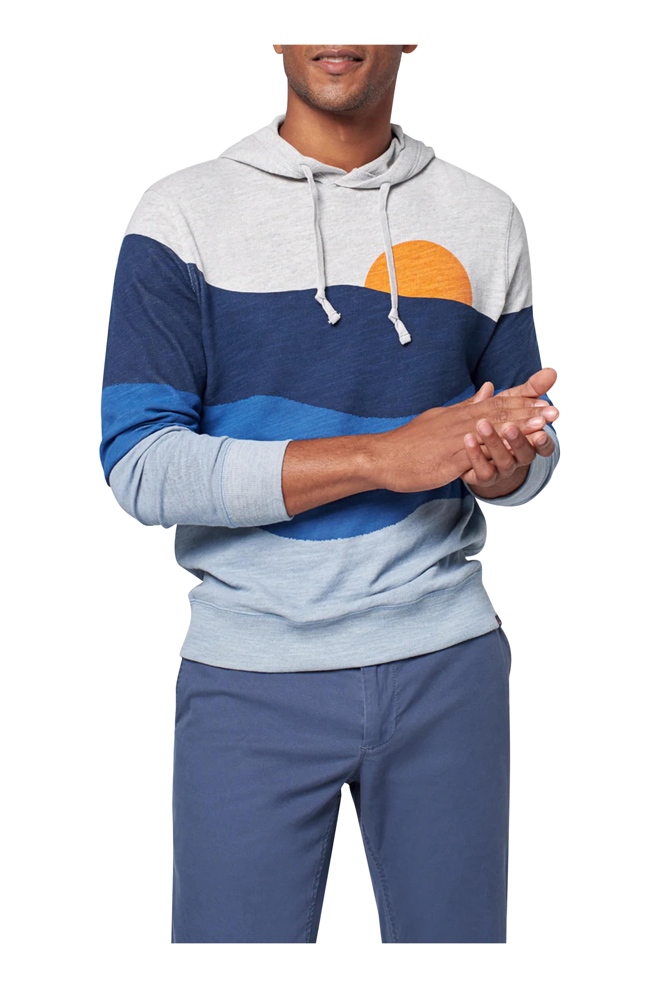 Faherty Brand - Sun & Wave Blue Storm Sunset Slub Hoodie