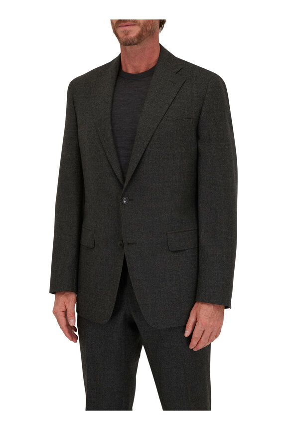 Atelier Munro - Dark Green Mini Houndstooth Wool Suit