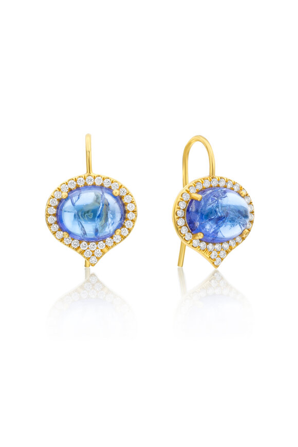 Lauren K Tanzanite Cabochon Jordan Earrings