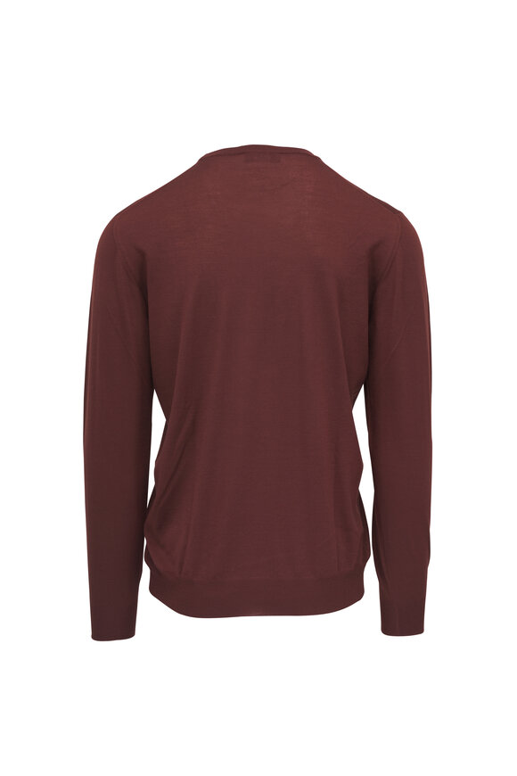 Fedeli Brick Superfine Wool Crewneck - view 4