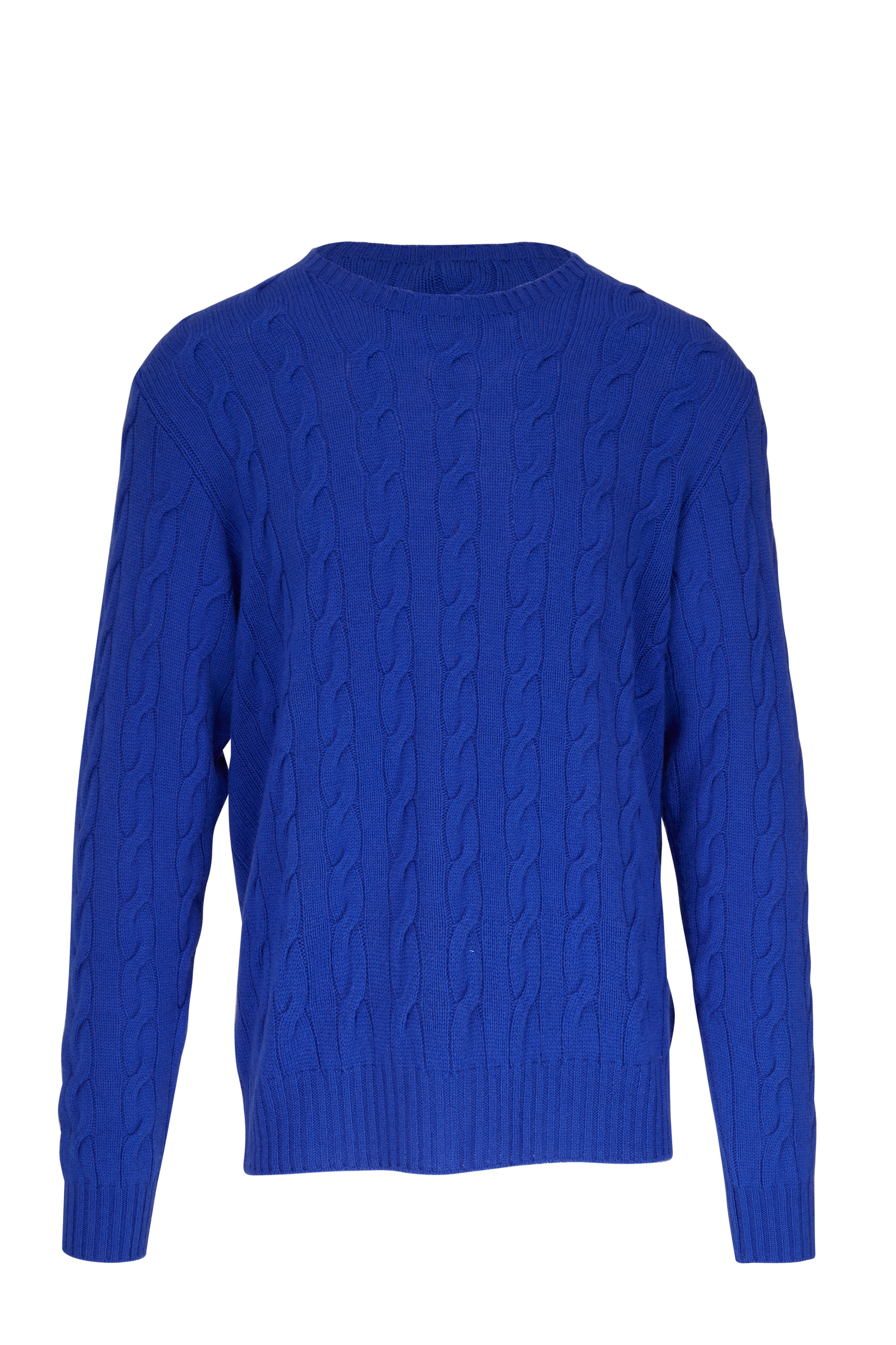 Ralph Lauren Purple Label - Blue Cashmere Cable Knit Sweater