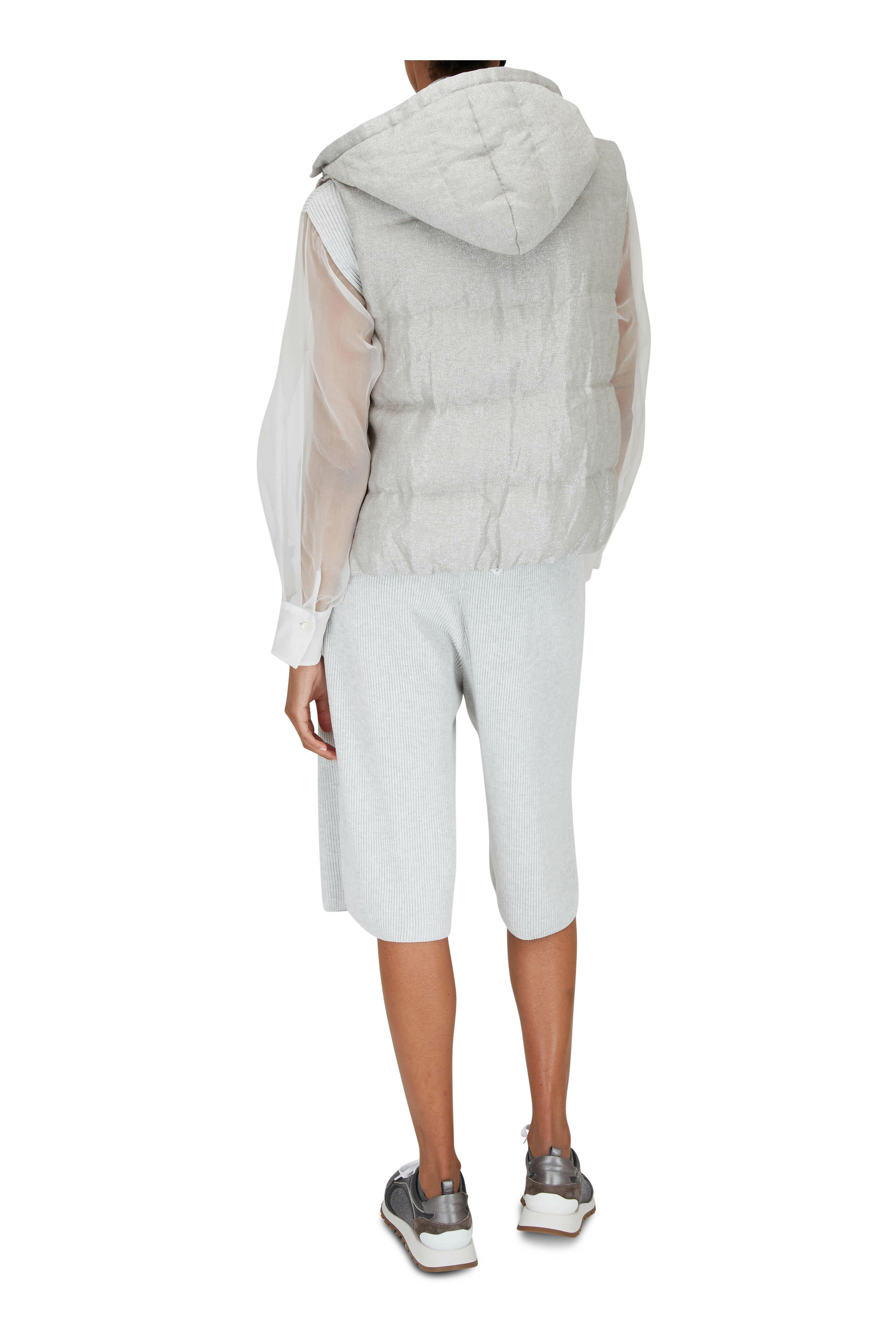 Brunello Cucinelli - Pebble Cashmere & Silk English Rib Sweater - view 4