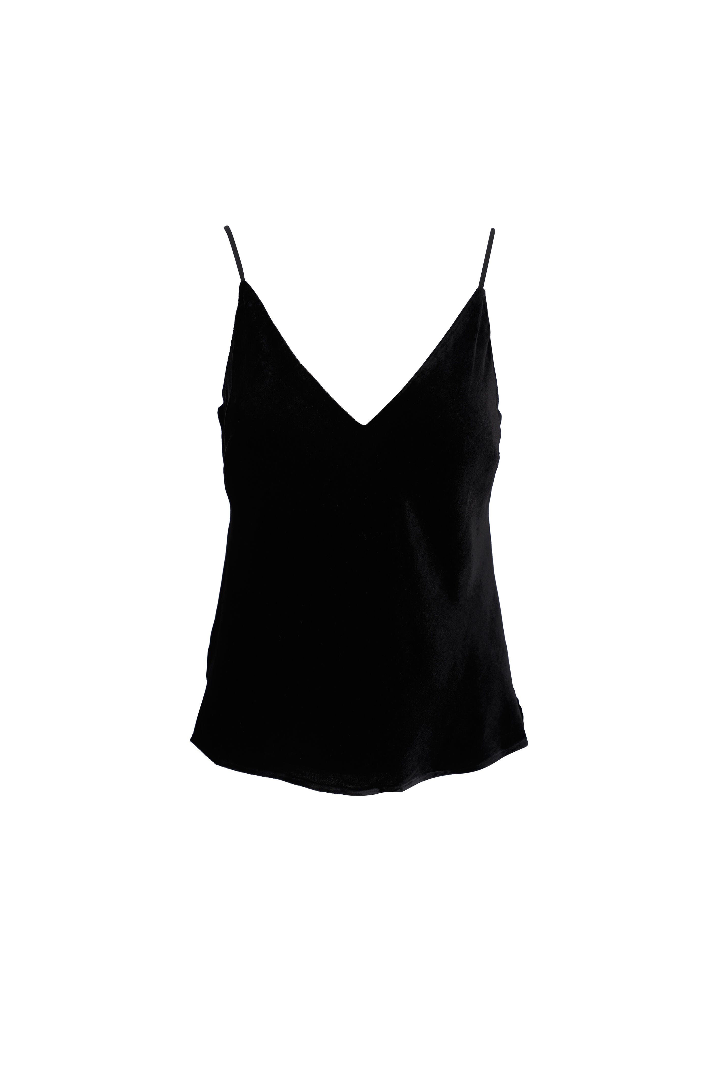 L'Agence - Gabriella Black Velvet V-neck Cami | Mitchell Stores