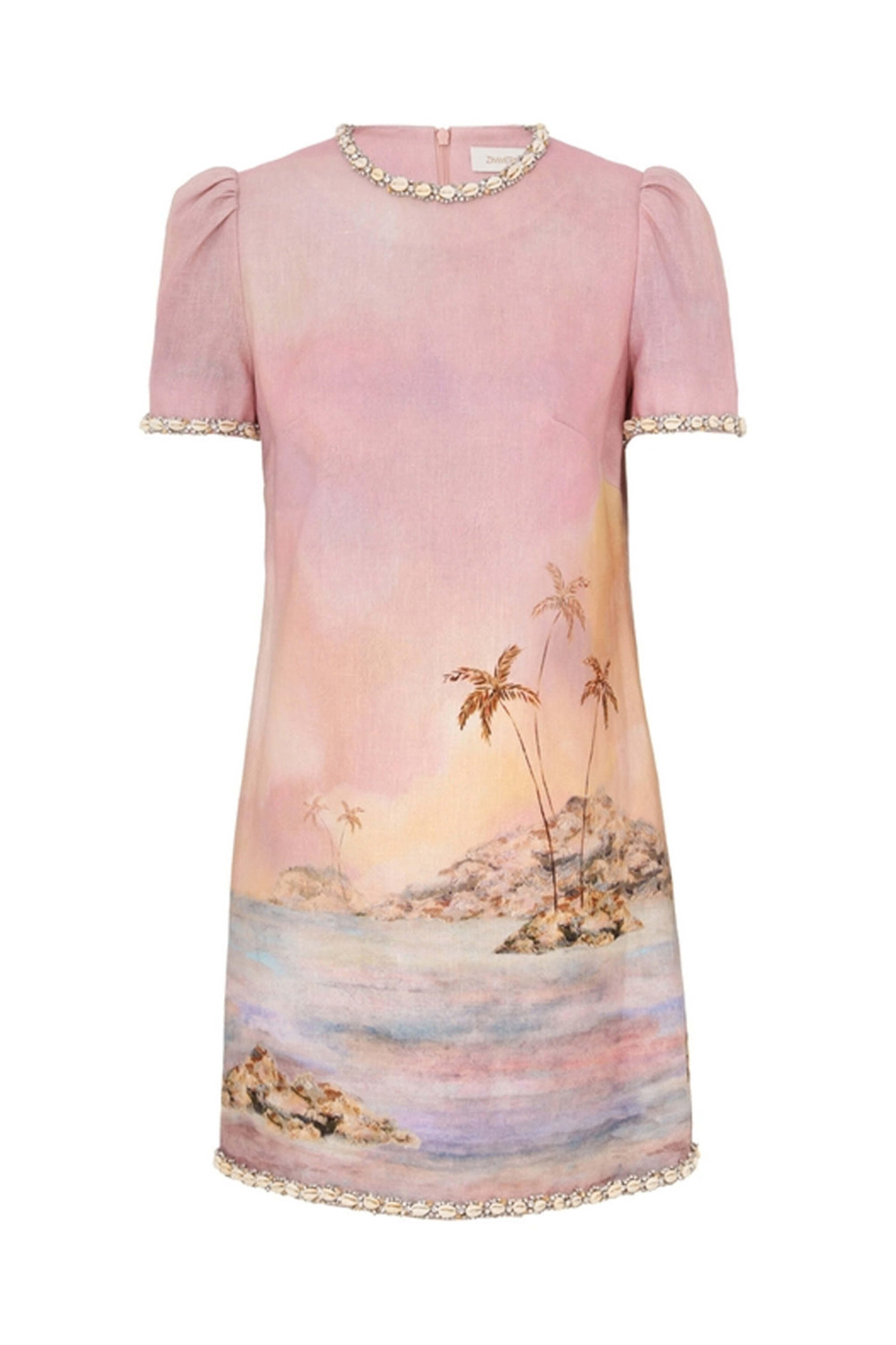 Zimmermann - Lilac Seascape Embellished Dawning Mini Dress