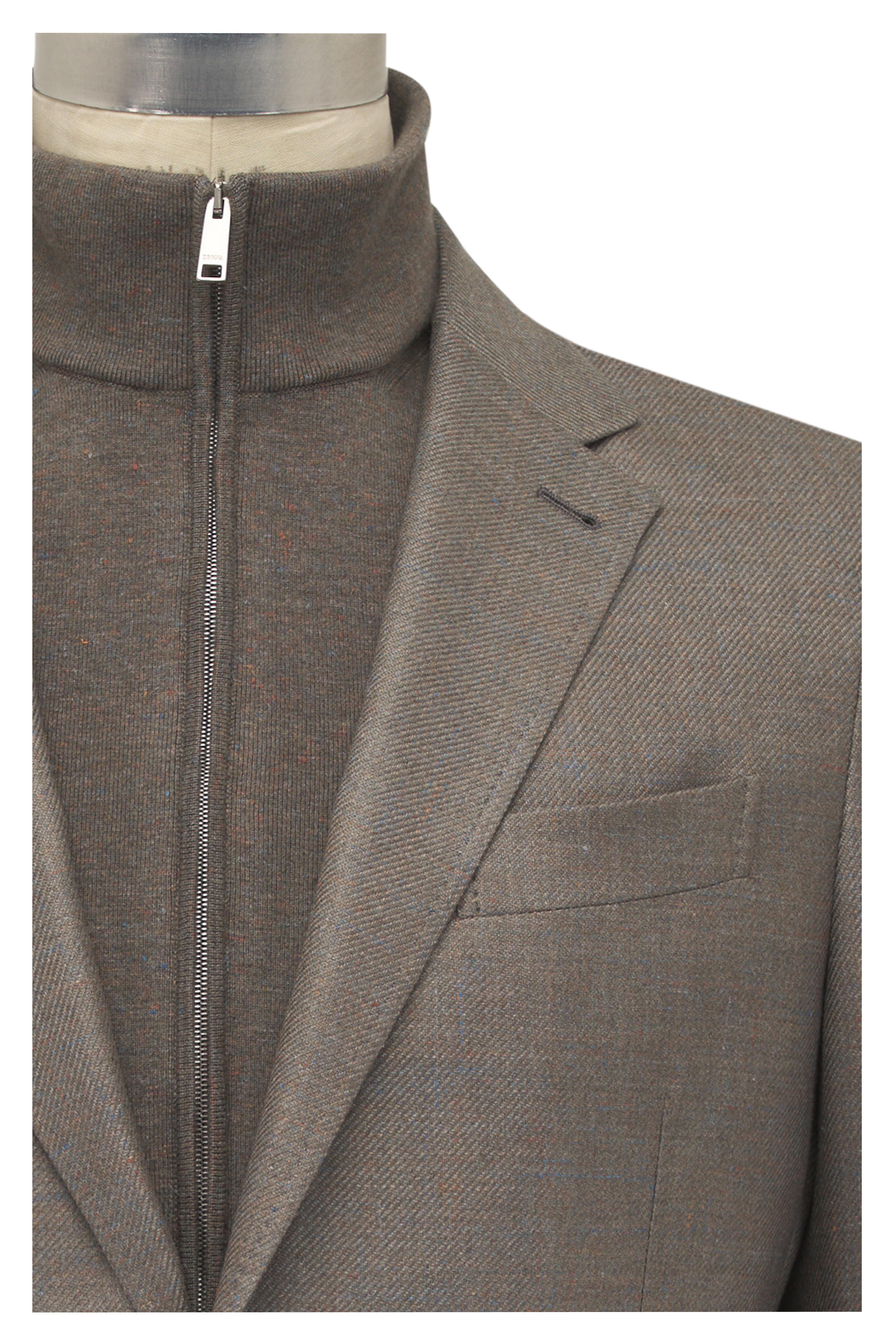 Zegna - Dark Taupe Multi Melange Dickey Sportcoat