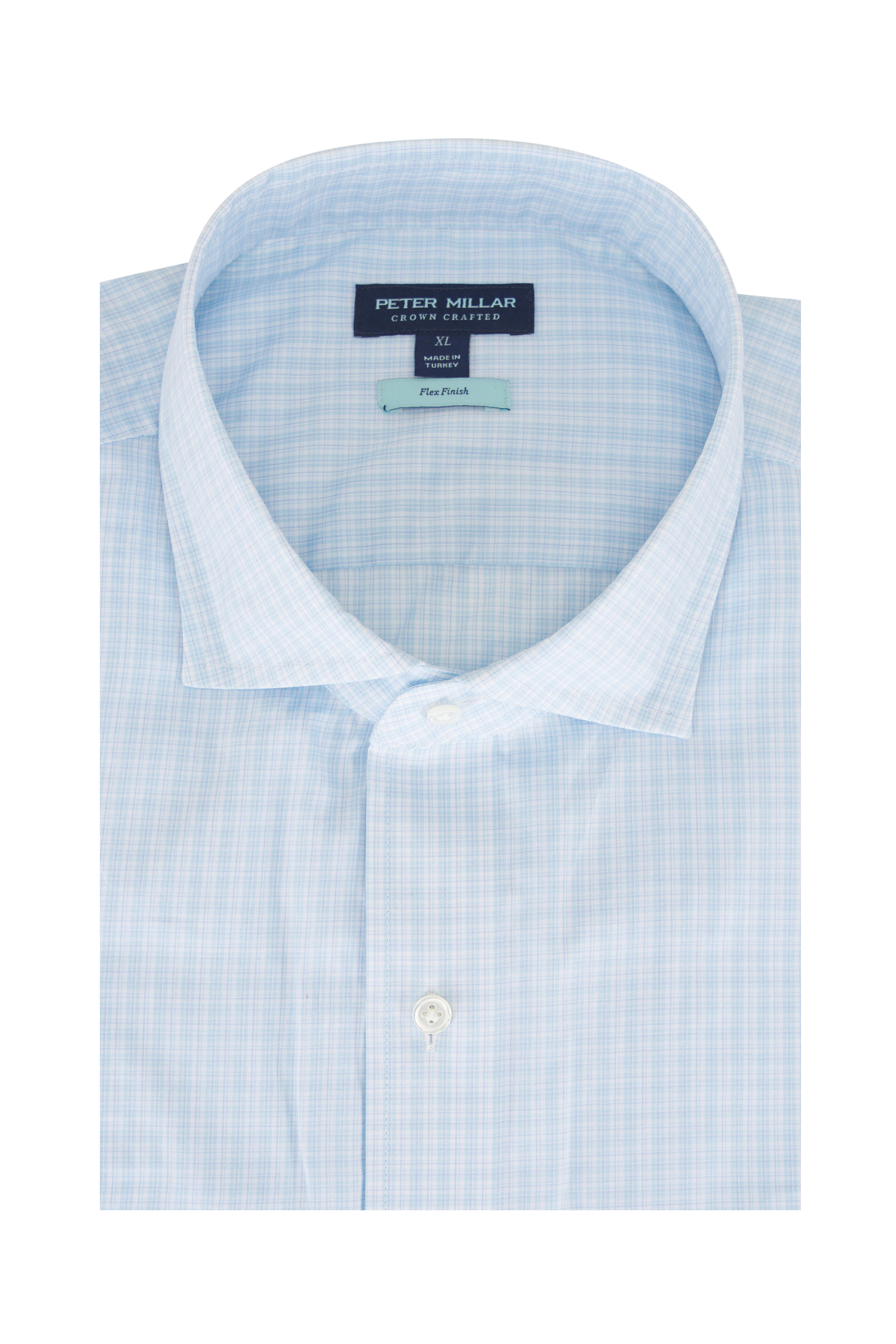 Peter Millar - Dante Blue Frost Check Cotton Sport Shirt - view 1