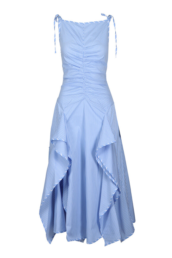 Aknvas Morgan Striped Cotton Poplin Midi Dress - view 1