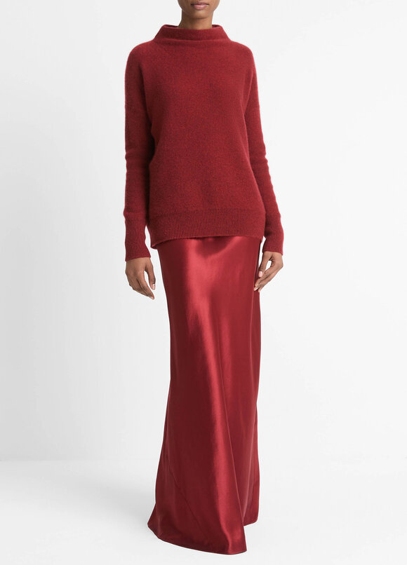 Vince - Heather Ruby Ink Cashmere Funnel Neck Sweater