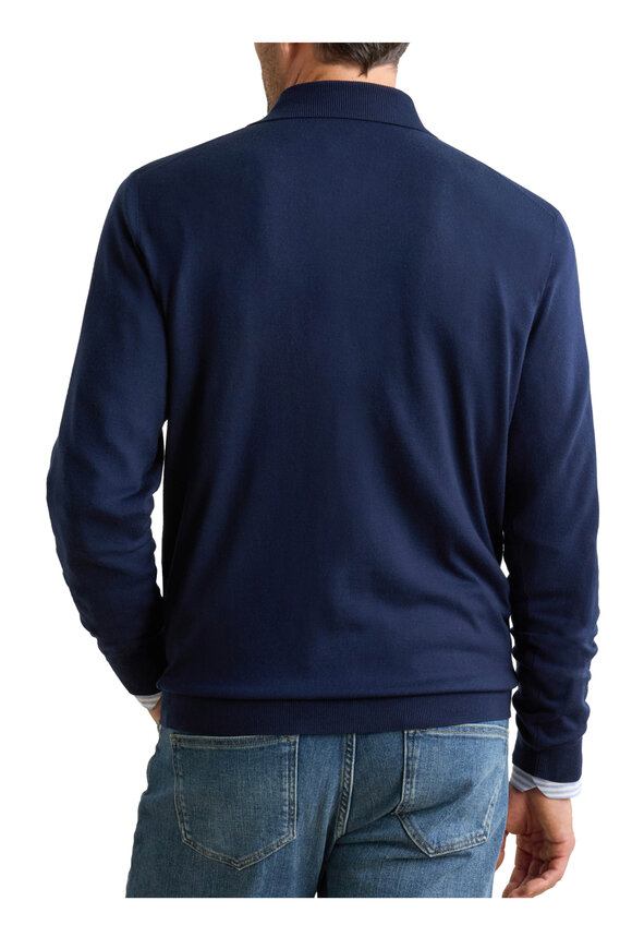 Peter Millar Navy Southport Front Button Sweater - view 3