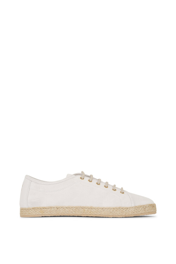 Brunello Cucinelli White Espadrille Suede Low Top Sneaker - view 3