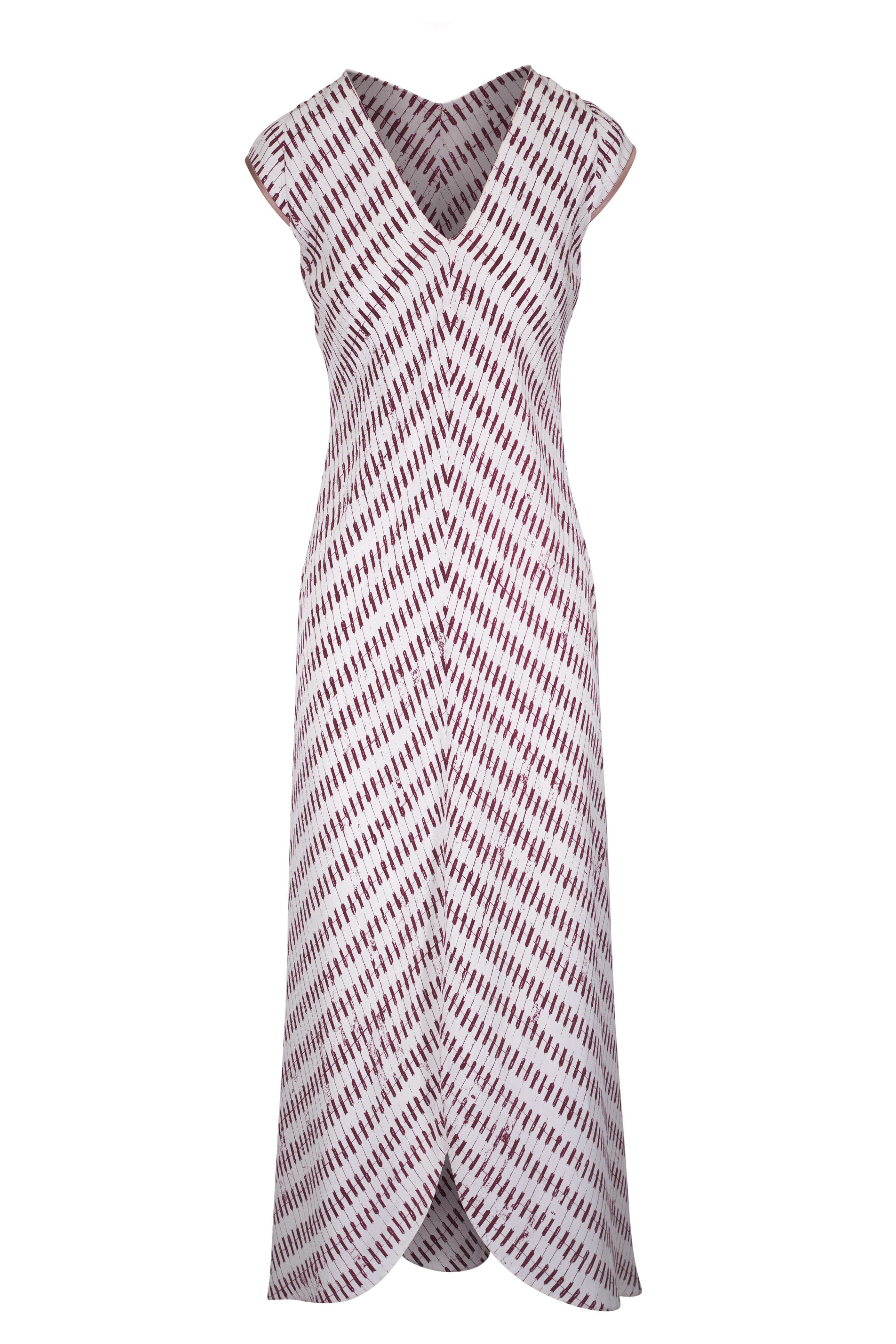 Peter Cohen - Slake Andorra Brown Print 3-Ply Silk Dress