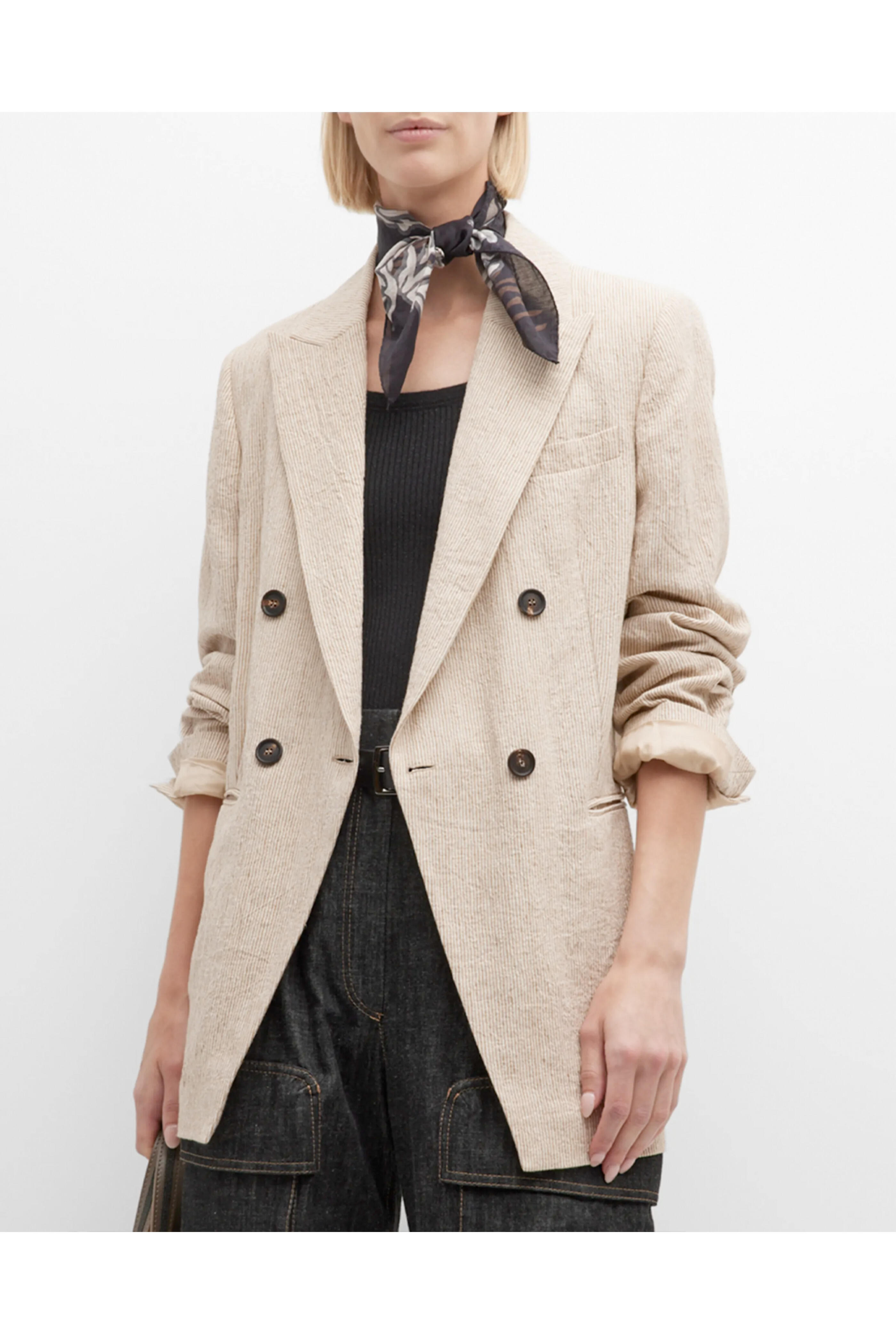 Brunello Cucinelli - Panama Crinkle Linen Prince Of Wales Jacket