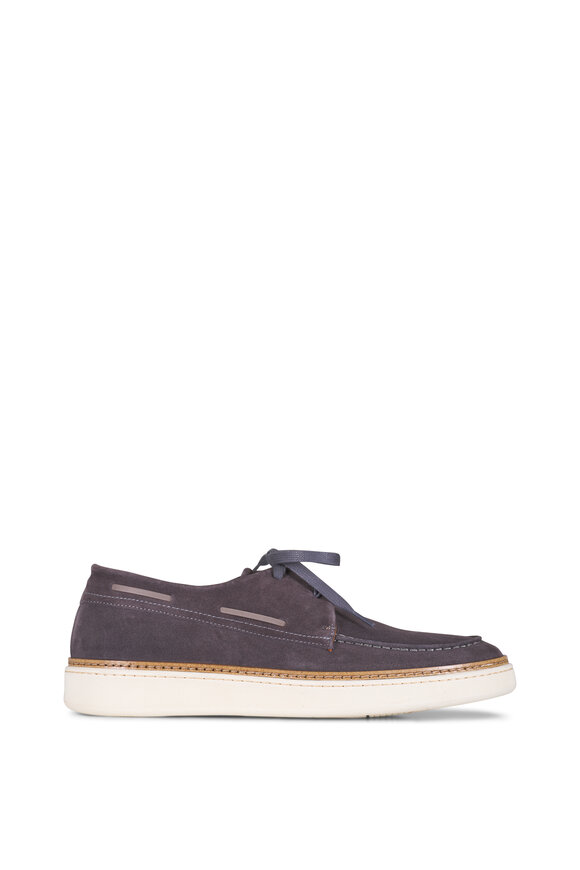 Aquatalia Bora Gray Suede Boat Shoe - view 3