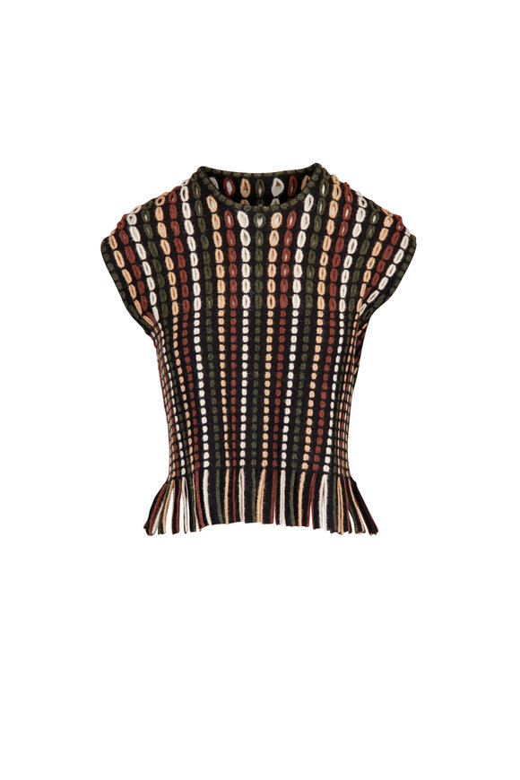 Ulla Johnson Natia Multicolor Shirt Sleeve Knit Top - view 1