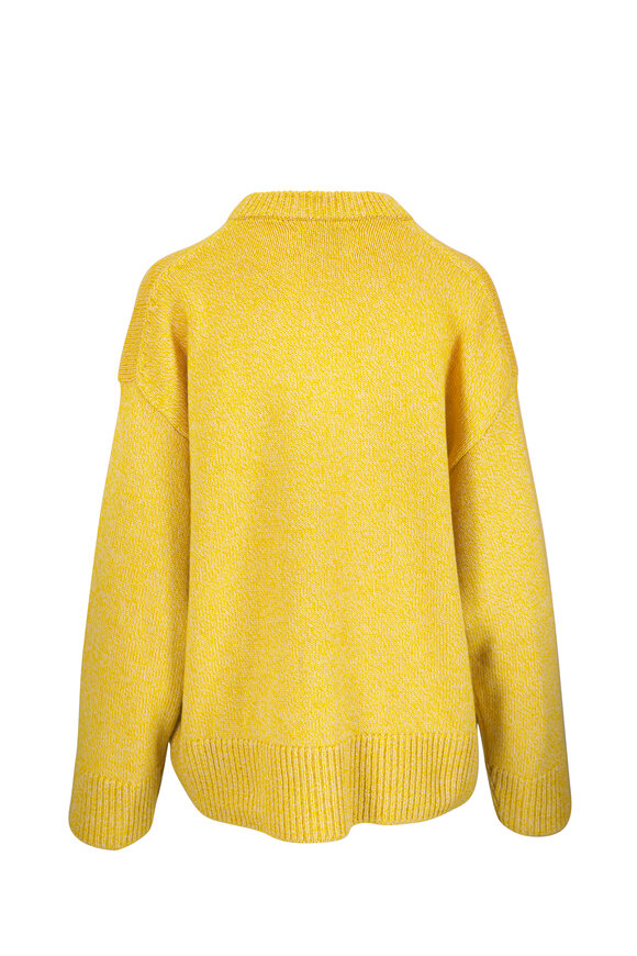 The Elder Statesman Pali Teddy Sunshine Marl & Black Crewneck Sweater - view 3
