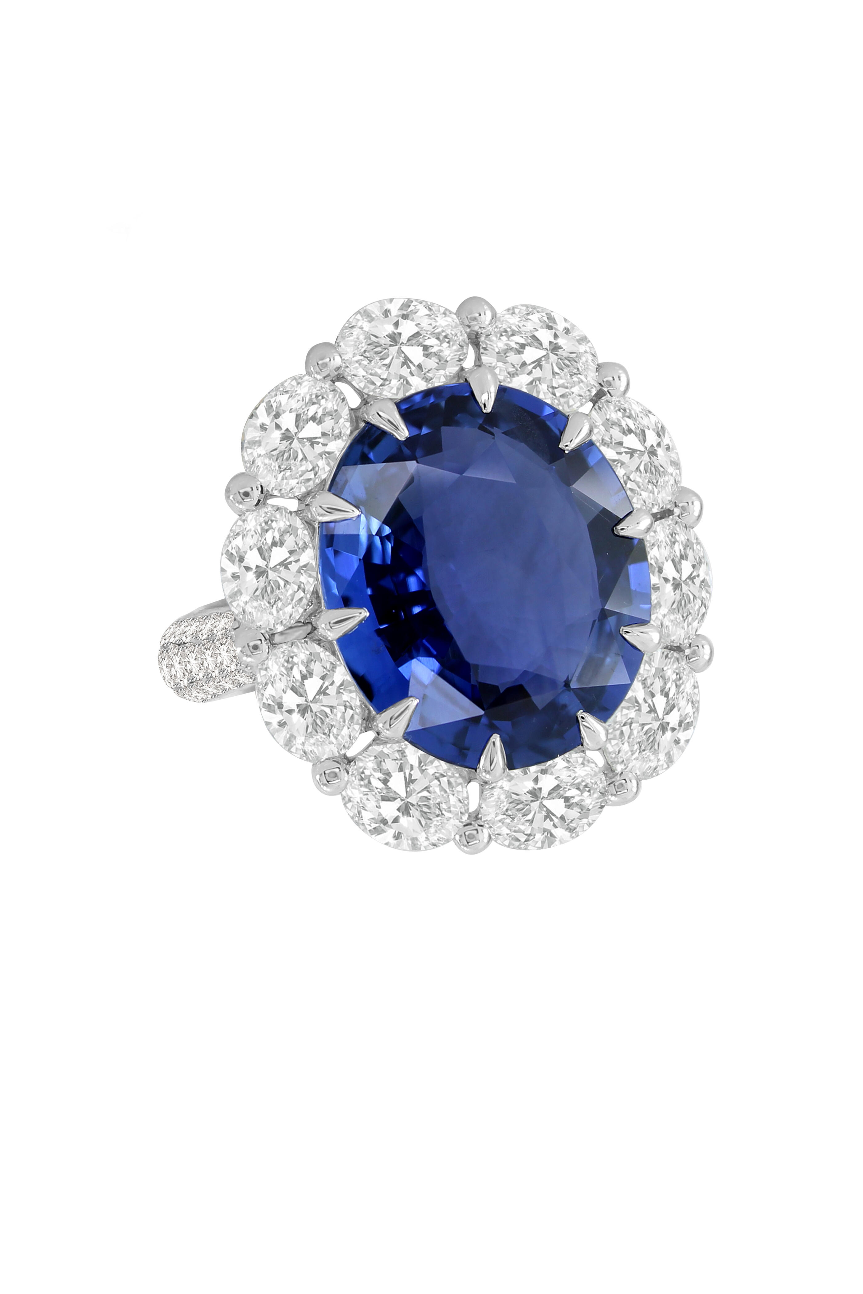 Sutra - 18K White Gold Blue Sapphire Ring