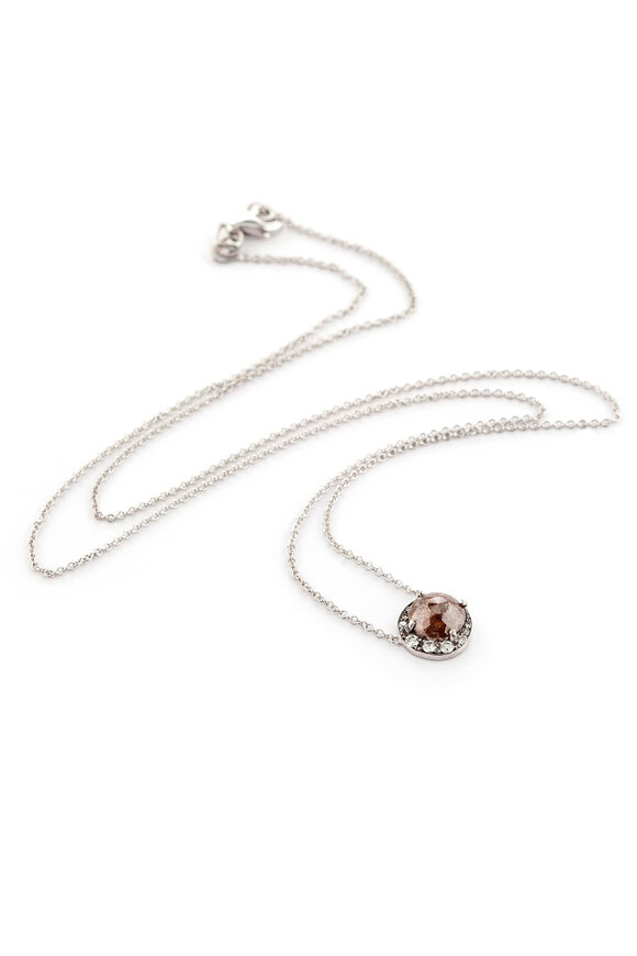 Sylva & Cie - 18K White Gold Diamond Moon Pendant Necklace