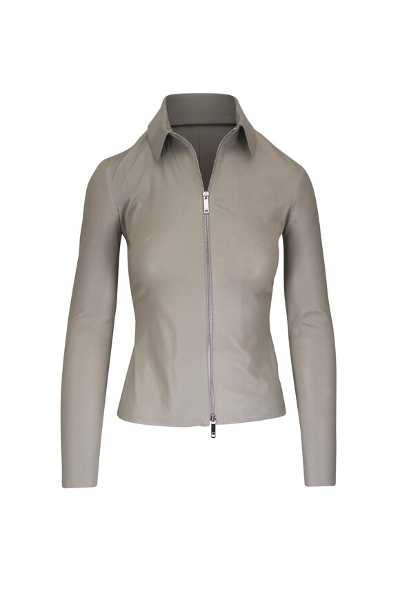 Jitrois Agatha Gray Leather Shirt