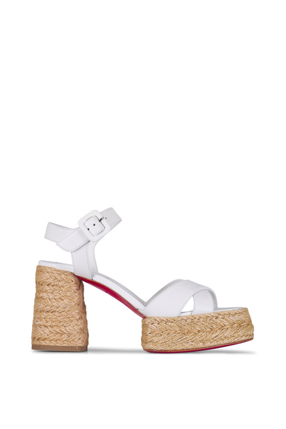 Christian Louboutin Calakala White Leather Sandal, 85mm - view 2