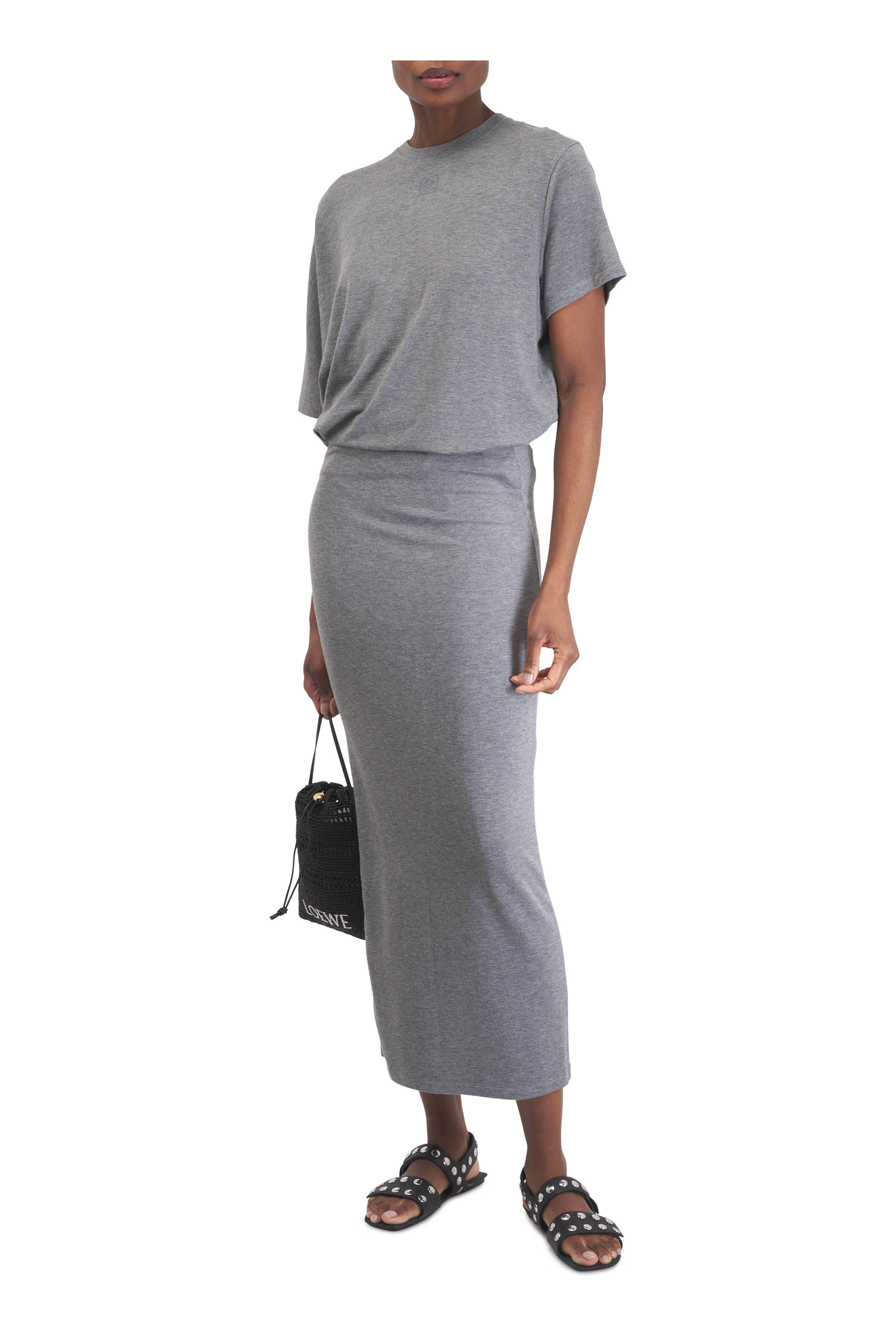 Khaite - Boden Black Leather Studded Sandal