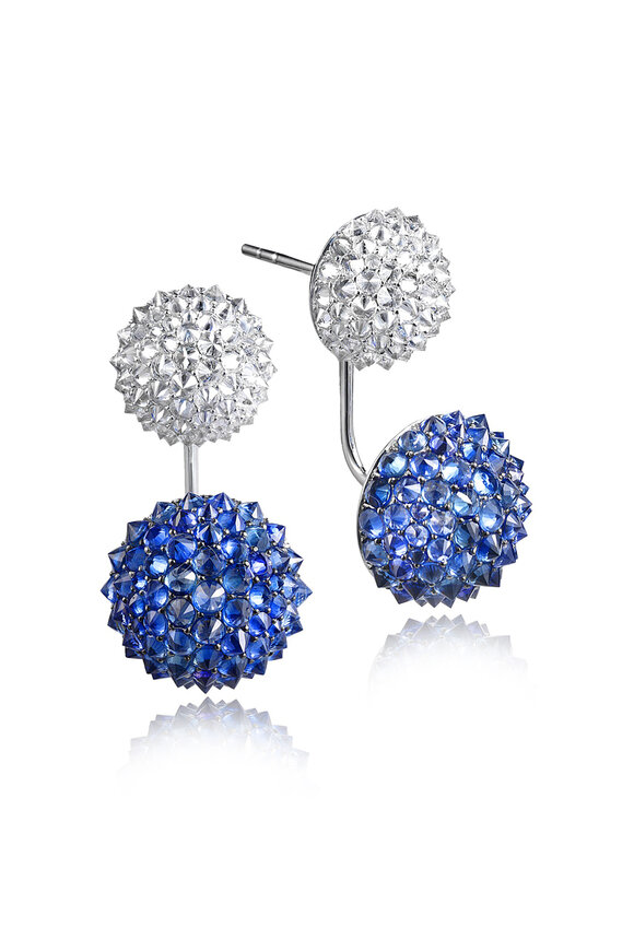 Nam Cho Double Half Ball Drop Earrings