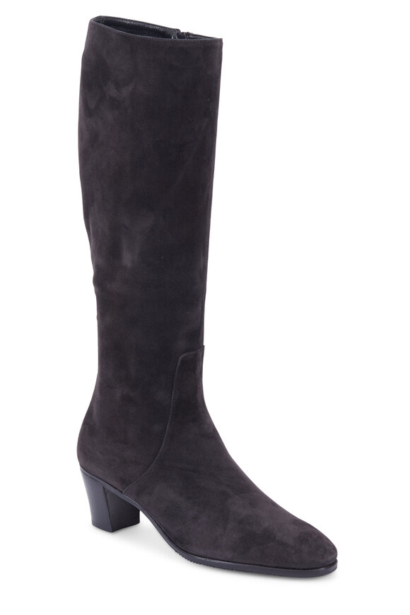 Gravati Charcoal Gray Suede Tall Boot, 50mm