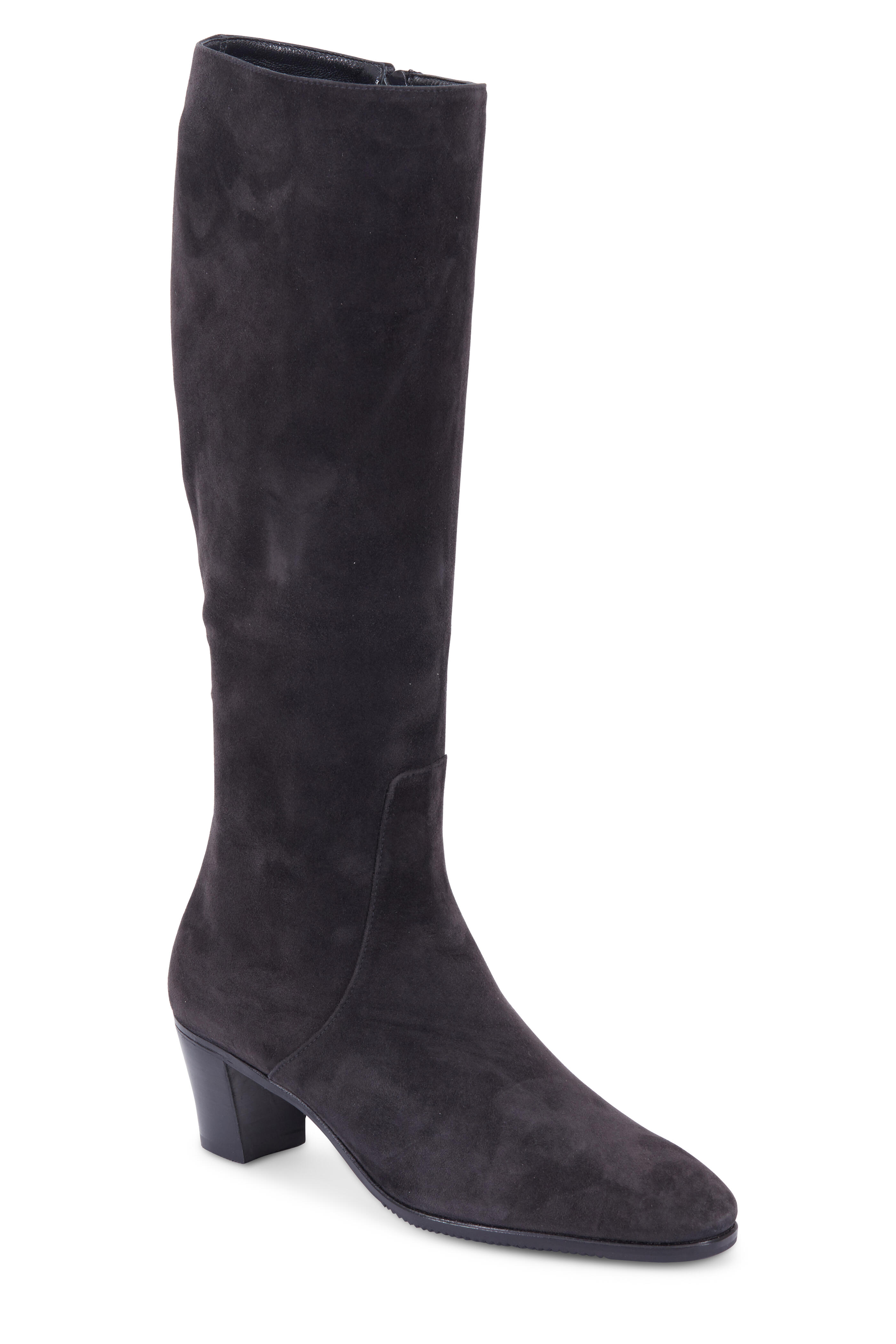 Gravati - Charcoal Gray Suede Tall Boot, 50mm