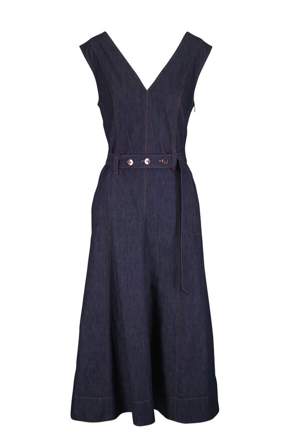 Brunello Cucinelli Denim Twill Flared Dress