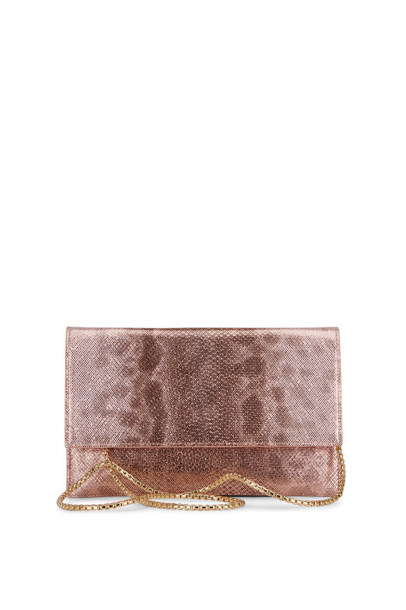 Maria Oliver - Sofia Metallic Rose Gold Embossed Clutch
