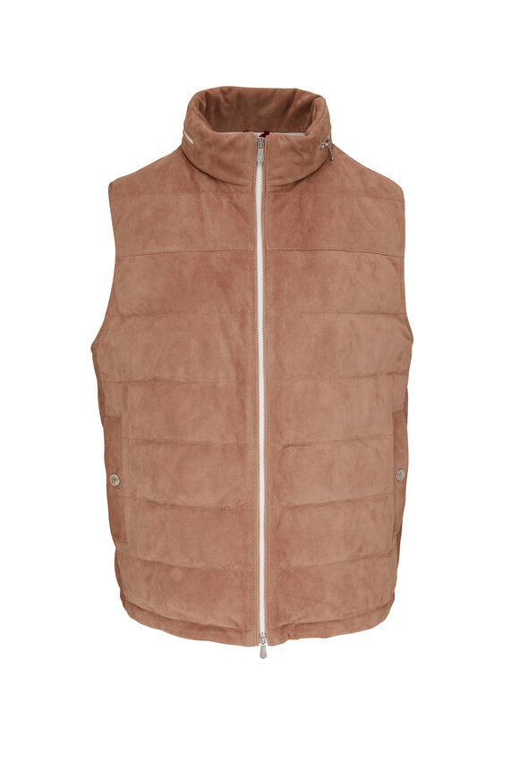 Brunello Cucinelli - Quilted Suede Down Vest