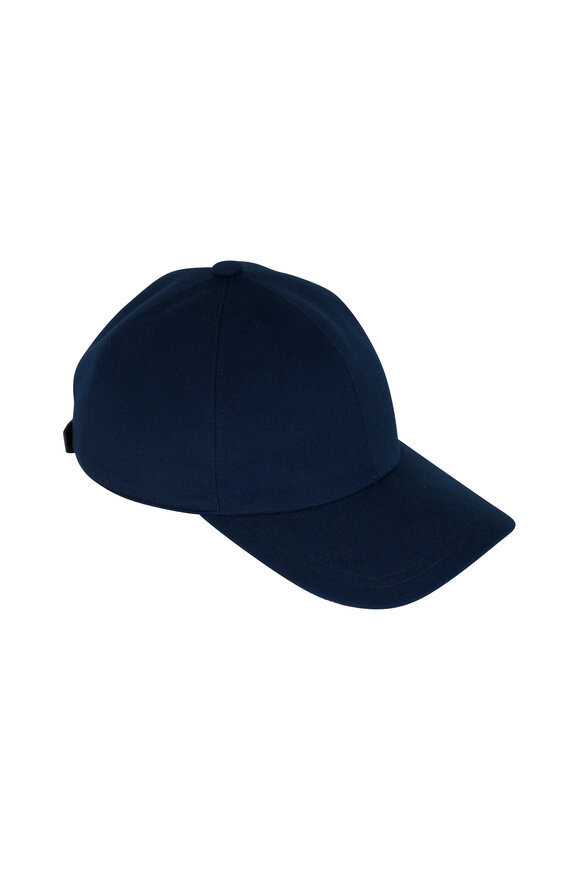 Brioni Navy Cashmere & Wool Baseball Hat - view 1