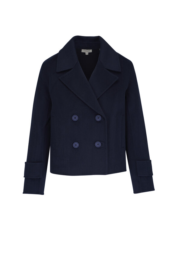 Kinross Navy Blue Short Trench Coat