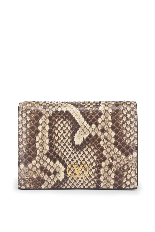 Valentino Garavani - Vlogo Metallic Anthracite Compact Wallet