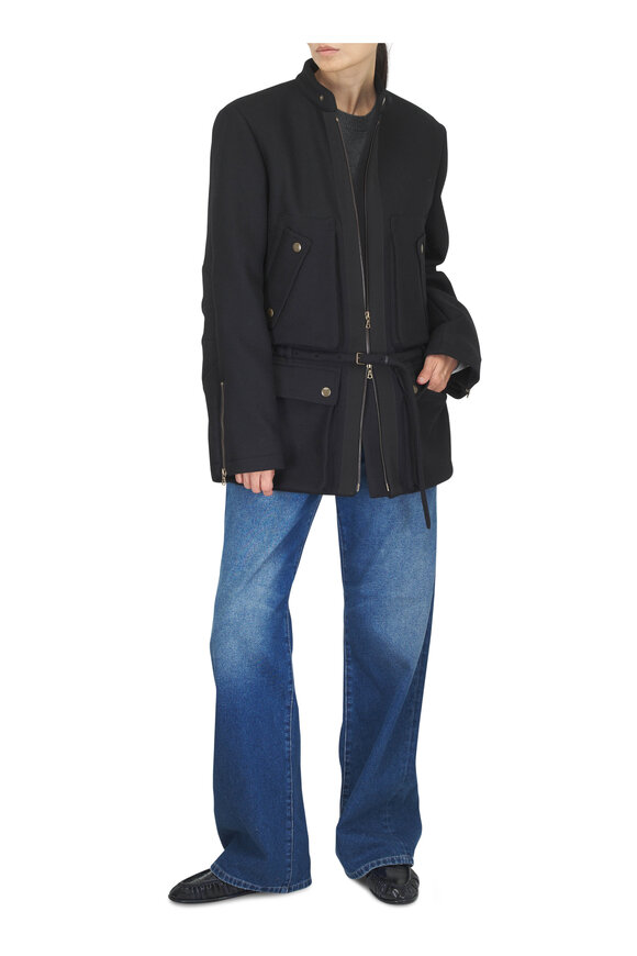 Saint Laurent Le Loafer Navy Foldable Nappa Leather Flat - view 2