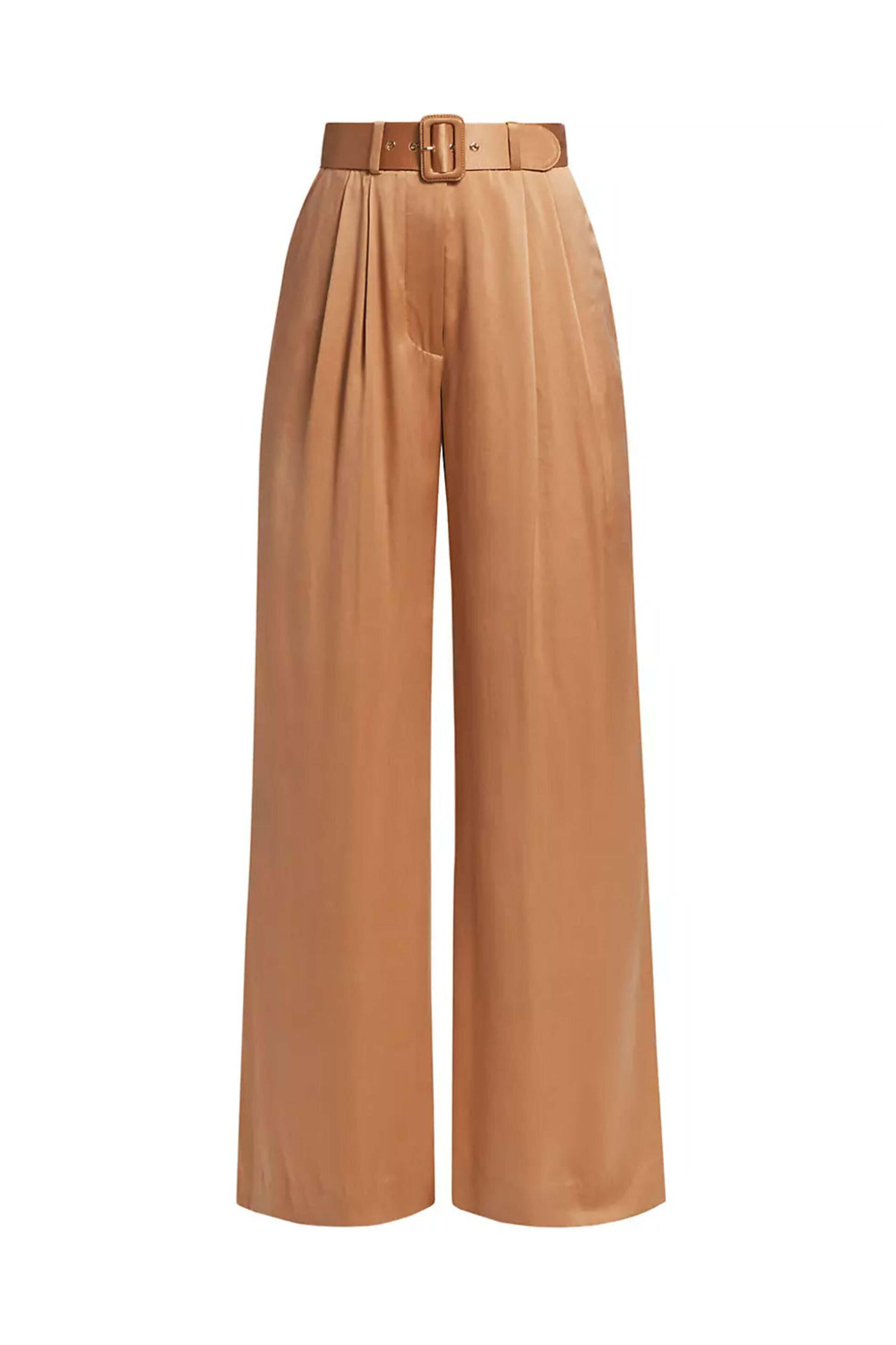 Zimmermann - Sand Silk Belted Tuck Pant