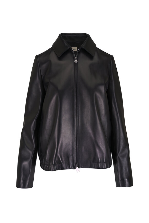 Khaite Jackson Black Plonge Leather Jacket - view 1