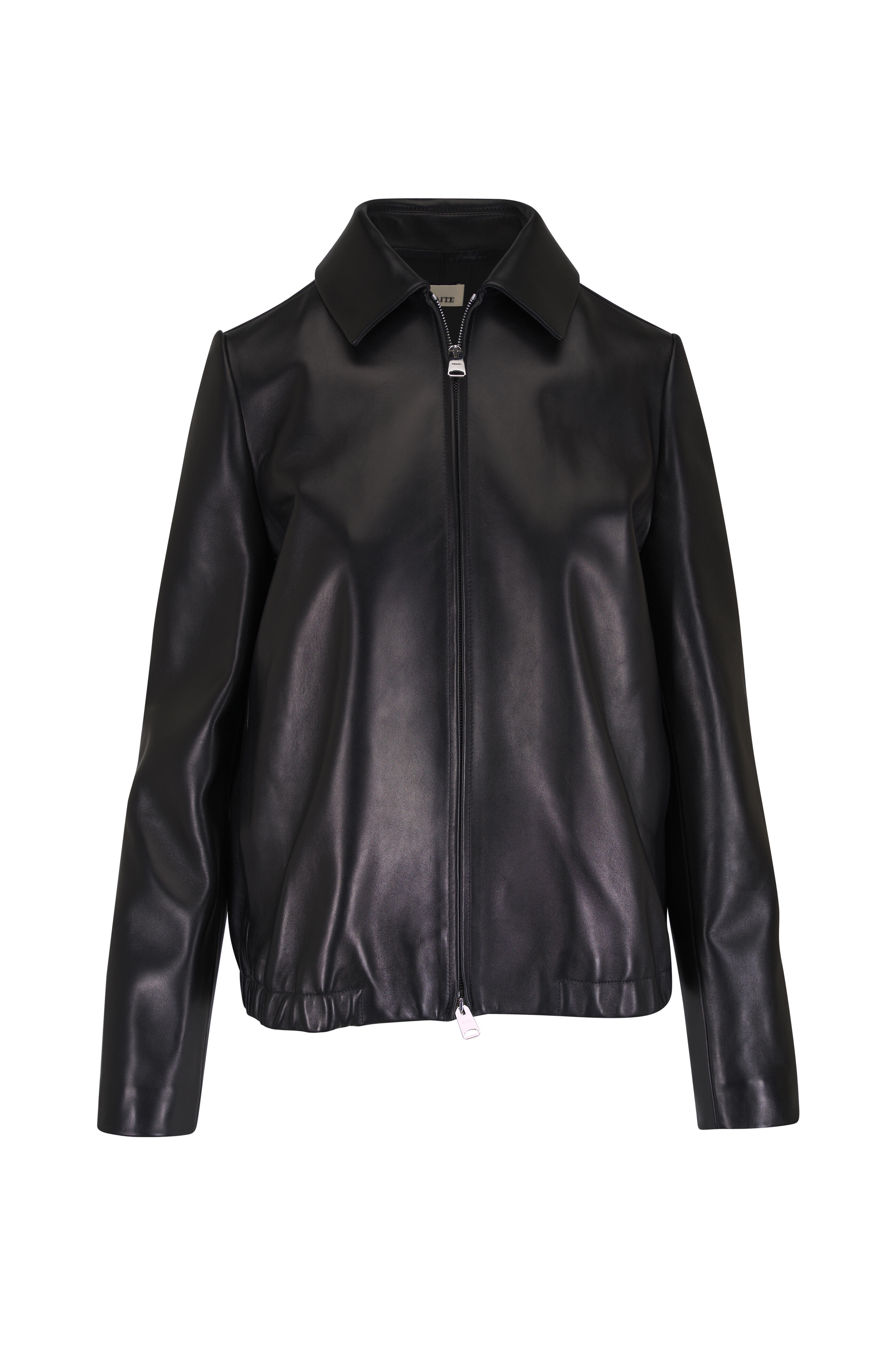 Khaite - Jackson Black Plonge Leather Jacket - view 1