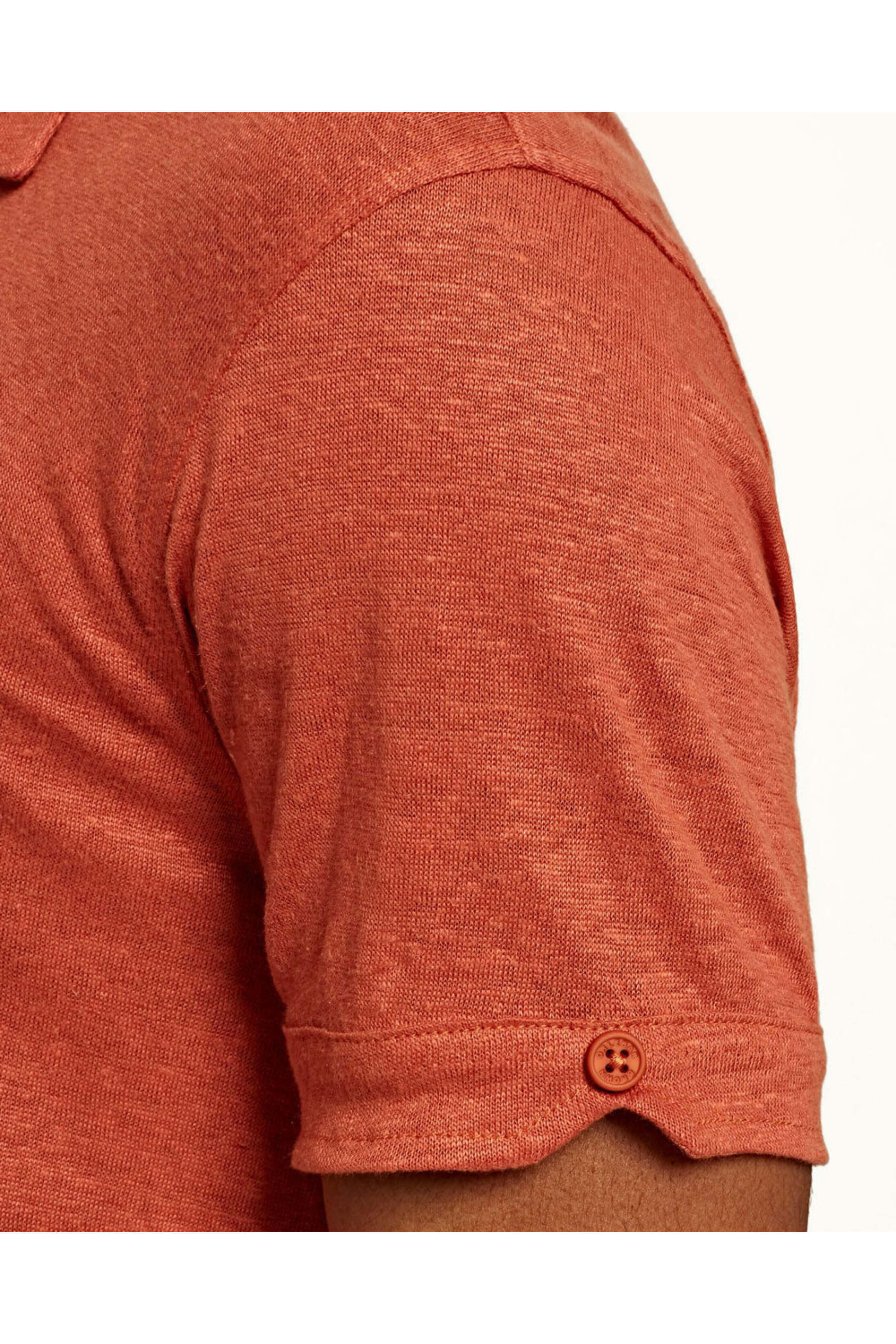 Orlebar Brown - Sebastian Linen Polo Shirt in Vintage Rose