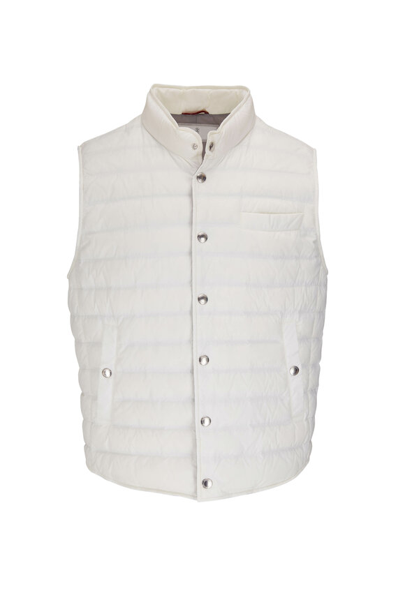 Brunello Cucinelli - White Quilted Nylon Vest