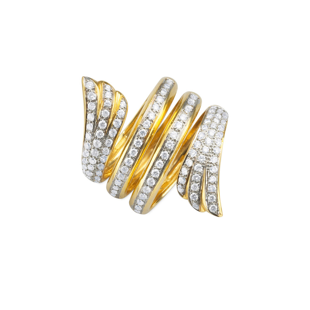 Monica Rich Kosann - Yellow Gold Mercury Wrap Diamond Ring