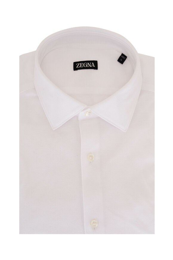Zegna White Jersey Sport Shirt